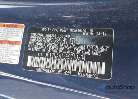 2014 Scion Fr-S from USA, damaged, VIN JF1ZNAA15E9710204